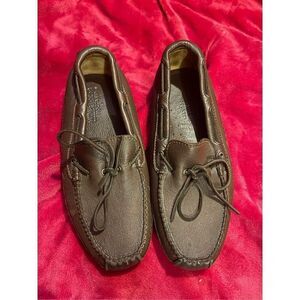 MINNETONKA Driving Loafer Shoes Mens 12 Brown Leather Shoes